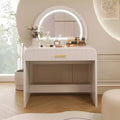 39 Makeup Vanity Table with Mirror Touch Screen Lighted Mirror, Dressing Table with Drawer for Bedroom, White