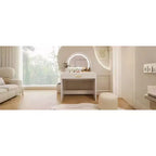 39 Makeup Vanity Table with Mirror Touch Screen Lighted Mirror, Dressing Table with Drawer for Bedroom, White