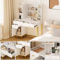 Makeup Table, Vanity Desk Dressing Table with LED Lighted Mirror & Power Outlet, 3 Lighting Modes