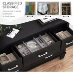 Cómoda para dormitorio con 7 cajones, cómoda moderna con cajones y armario, organizador de madera
