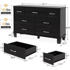 Cómoda para dormitorio con 7 cajones, cómoda moderna con cajones y armario, organizador de madera