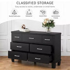 Cómoda para dormitorio con 7 cajones, cómoda moderna con cajones y armario, organizador de madera