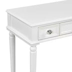 Toeletta ModernLuxe con specchio, cassetti e porta-gioielli, tavolo da trucco bianco, tavolo da toilette e postazione di bellezza salvaspazio
