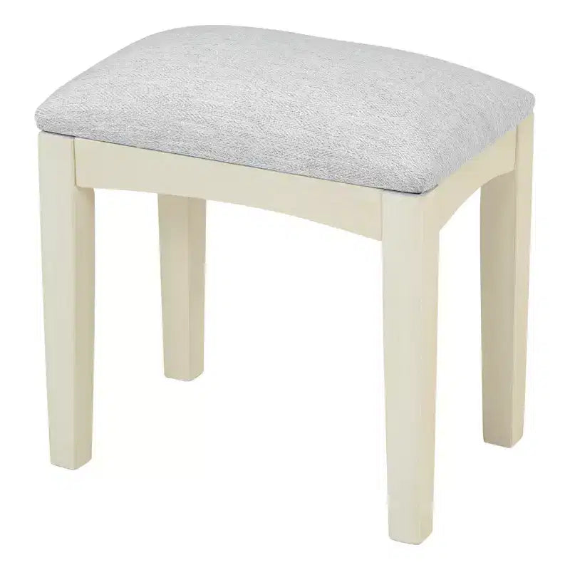 Escritorio tocador de maquillaje ModernLuxe con espejo abatible, taburete, cajón y armario, mesa tocador blanca, mesa de vestir multifuncional y escritorio para ordenador