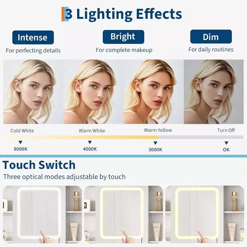Schminktisch mit HD-Spiegel, LED-Beleuchtung und Ladestation, Schminktisch im Landhausstil mit 2 Schubladen, gepolstertem Hocker und Ablagefächern für Zuhause