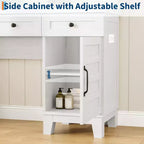 GustoWave make-uptafel, make-uptafel met spiegel, verlichting en stopcontact, make-uptafel met 2 lades en gestoffeerde kruk