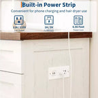 GustoWave make-uptafel, make-uptafel met spiegel, verlichting en stopcontact, make-uptafel met 2 lades en gestoffeerde kruk