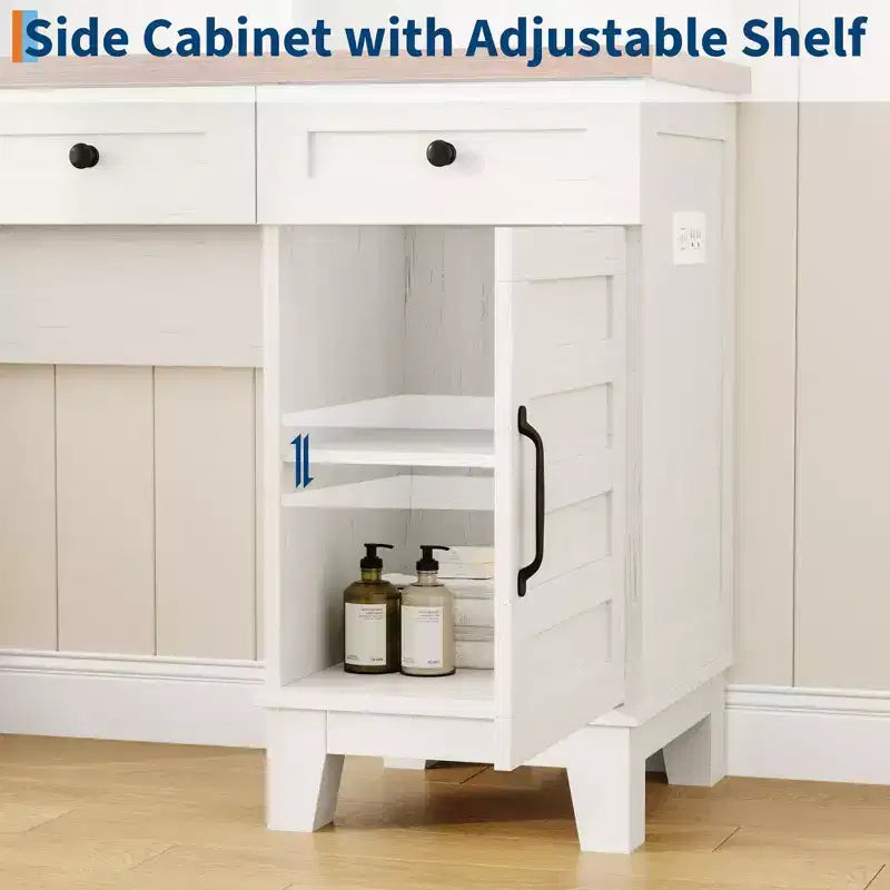 GustoWave make-uptafel, make-uptafel met spiegel, verlichting en stopcontact, make-uptafel met 2 lades en gestoffeerde kruk