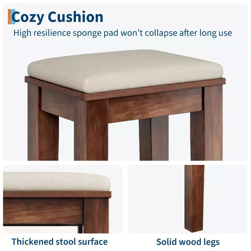 Schminktisch im Landhausstil mit Spiegel und Beleuchtung, Steckdose, 2 Schubladen und gepolstertem Hocker, Glasplatte für Schlafzimmer und Ankleidezimmer