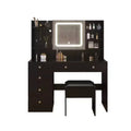 White Linen Particle Board with Triamine Tempered Glass Table Top Vanity Table Set