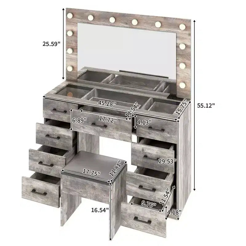 White Vanity Desk Set