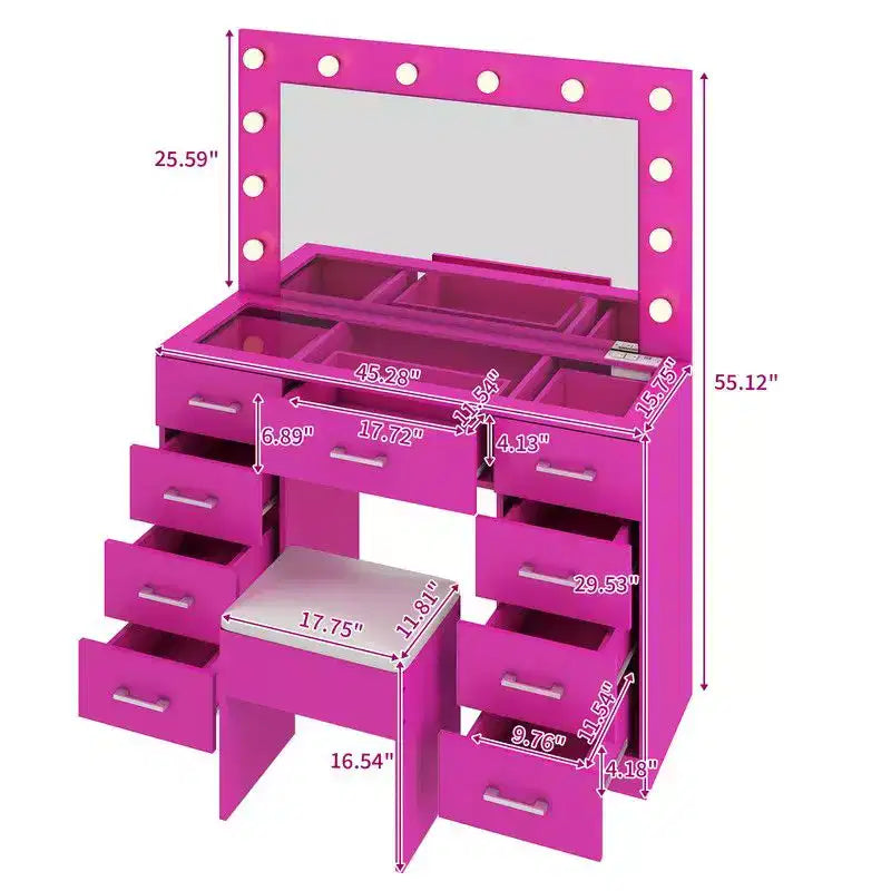 White Vanity Desk Set