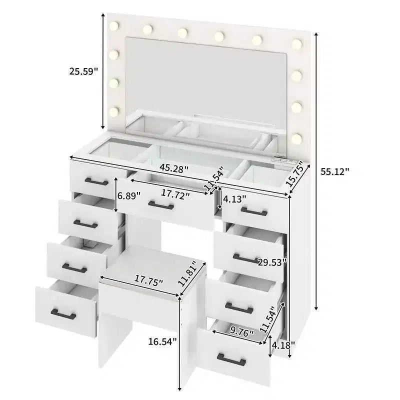 White Vanity Desk Set