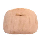 Poltrona d'Appoggio in Peluche con Base Completamente Imbottita, Tessuto Morbido e Peloso, Beige Champagne