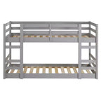 Letto a castello in legno a due piani con sponde di sicurezza e scale integrate, Struttura letto per bambini