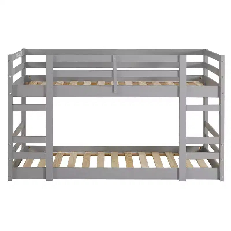 Letto a castello in legno a due piani con sponde di sicurezza e scale integrate, Struttura letto per bambini