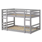Letto a castello in legno a due piani con sponde di sicurezza e scale integrate, Struttura letto per bambini