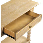 Consolle retrò in legno con 2 cassetti e ripiano aperto, tavolo d'ingresso per il soggiorno