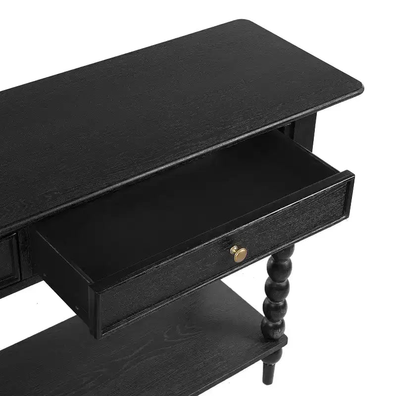 Consolle retrò in legno con 2 cassetti e ripiano aperto, tavolo d'ingresso per il soggiorno