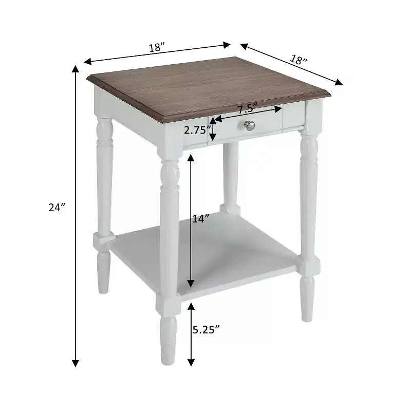Tavolino da salotto rettangolare in legno da 24", finitura bianca, tavolino d'appoggio per soggiorno o camera da letto