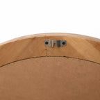 Specchio da parete rotondo da 71 cm, cornice in legno naturale, decorazione rustica in legno, marrone