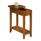 Tavolino da salotto Belmont Narrow Wedge con ripiano aperto, bordi smussati e gambe affusolate, per piccoli spazi