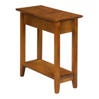 Tavolino da salotto Belmont Narrow Wedge con ripiano aperto, bordi smussati e gambe affusolate, per piccoli spazi