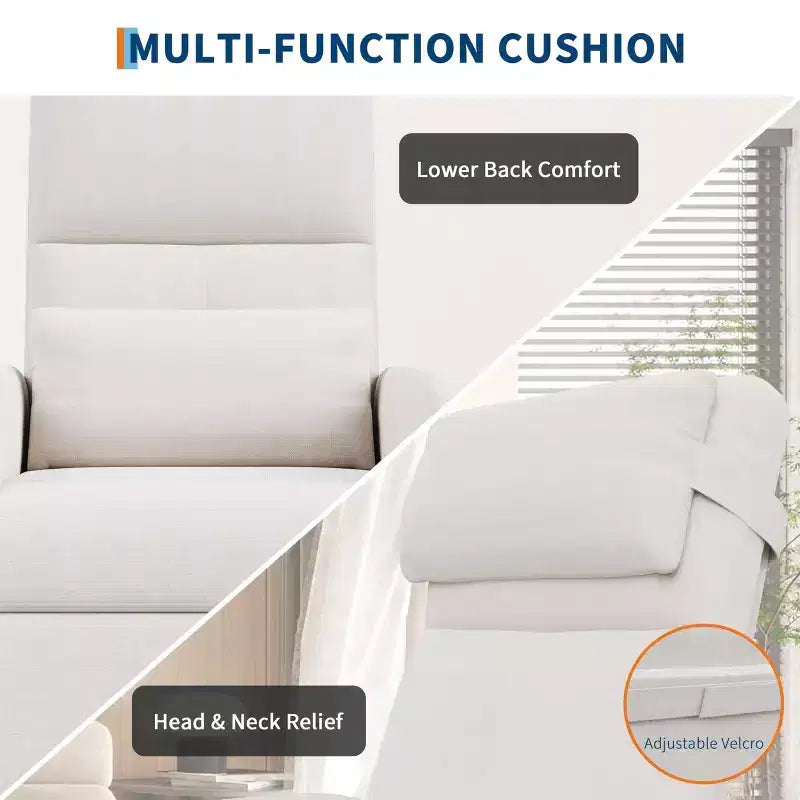 Poltrona reclinabile elettrica con massaggio e riscaldamento, schienale alto imbottito, sedile imbottito, poltrona Home Theater per soggiorno