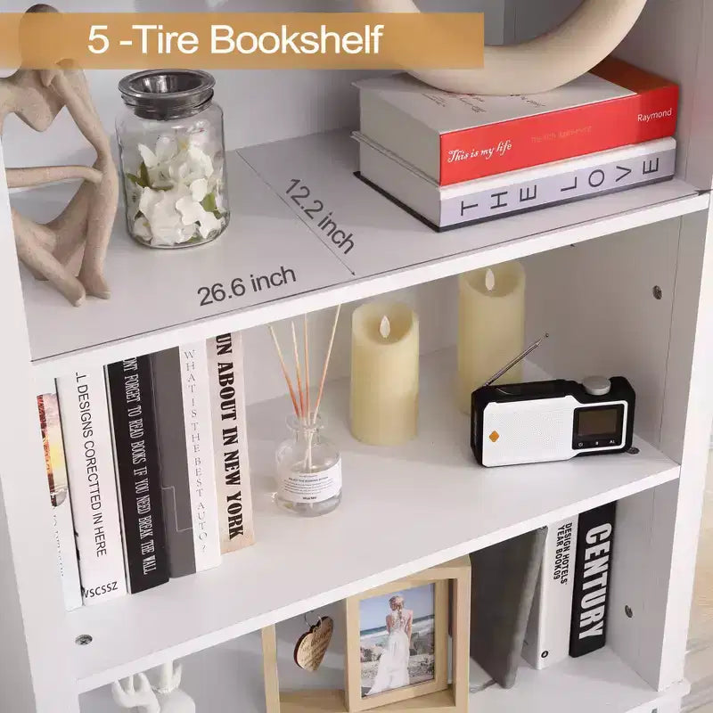 Libreria a 3 ripiani grande capacità per soggiorno, ufficio, camera da letto - Robusta in MDF e truciolato, facile da montare