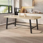 Tavolo da Pranzo Industriale per 6-8 Persone, Tavolo da Pranzo Rettangolare Lungo 200 cm, Tavolo da Cucina in Legno con Robusta Struttura in Metallo per Sala da Pranzo