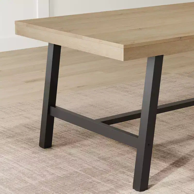 Tavolo da Pranzo Industriale per 6-8 Persone, Tavolo da Pranzo Rettangolare Lungo 200 cm, Tavolo da Cucina in Legno con Robusta Struttura in Metallo per Sala da Pranzo