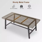Tavolo da Pranzo Industriale per 6-8 Persone, Tavolo da Pranzo Rettangolare Lungo 200 cm, Tavolo da Cucina in Legno con Robusta Struttura in Metallo per Sala da Pranzo