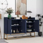 Credenza elegante con 4 ante e 4 ripiani, mobile contenitore per soggiorno e sala da pranzo