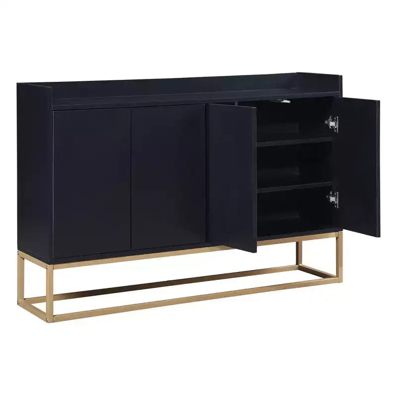 Credenza elegante con 4 ante e 4 ripiani, mobile contenitore per soggiorno e sala da pranzo