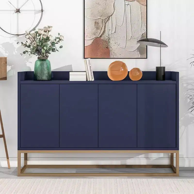 Credenza elegante con 4 ante e 4 ripiani, mobile contenitore per soggiorno e sala da pranzo