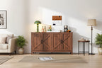 GDFStudio Leonie 59.06'' Rustic Sideboard Storage Cabinet 4 Doors and Adjustable Shelves
