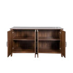 Credenza rustica da 150 cm con 4 ante e ripiani regolabili, Mobile buffet per sala da pranzo