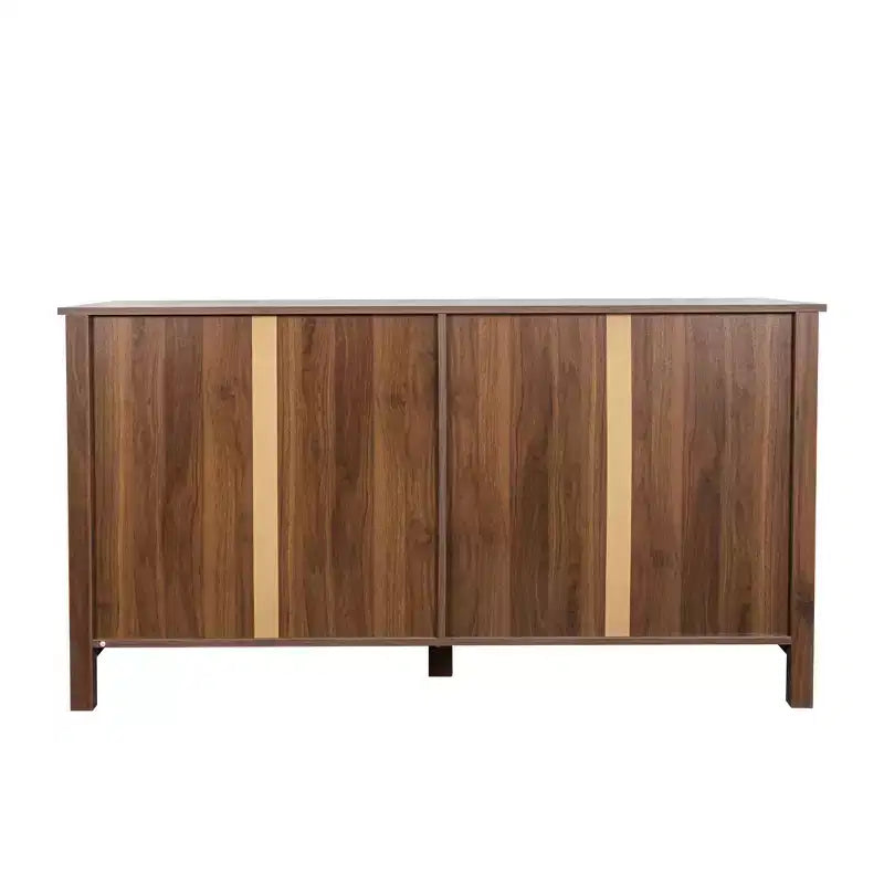 Credenza rustica da 150 cm con 4 ante e ripiani regolabili, Mobile buffet per sala da pranzo