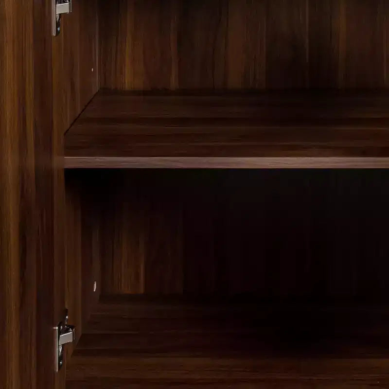 Credenza rustica da 150 cm con 4 ante e ripiani regolabili, Mobile buffet per sala da pranzo