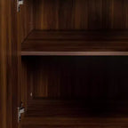 Credenza rustica da 150 cm con 4 ante e ripiani regolabili, Mobile buffet per sala da pranzo