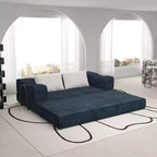 Divano letto convertibile a 3 posti da 203 cm con 2 cuscini, materasso pieghevole king size, tessuto ciniglia