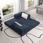 Divano letto convertibile a 3 posti da 203 cm con 2 cuscini, materasso pieghevole king size, tessuto ciniglia