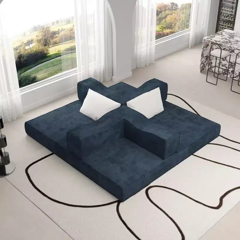 Divano letto convertibile a 3 posti da 203 cm con 2 cuscini, materasso pieghevole king size, tessuto ciniglia