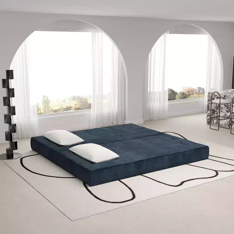 Divano letto convertibile a 3 posti da 203 cm con 2 cuscini, materasso pieghevole king size, tessuto ciniglia
