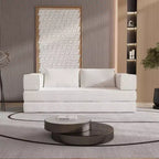 Divano letto convertibile a 3 posti da 203 cm con 2 cuscini, materasso pieghevole king size, tessuto ciniglia