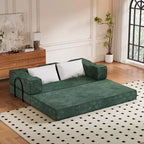 Divano letto convertibile a 3 posti da 203 cm con 2 cuscini, materasso pieghevole king size, tessuto ciniglia