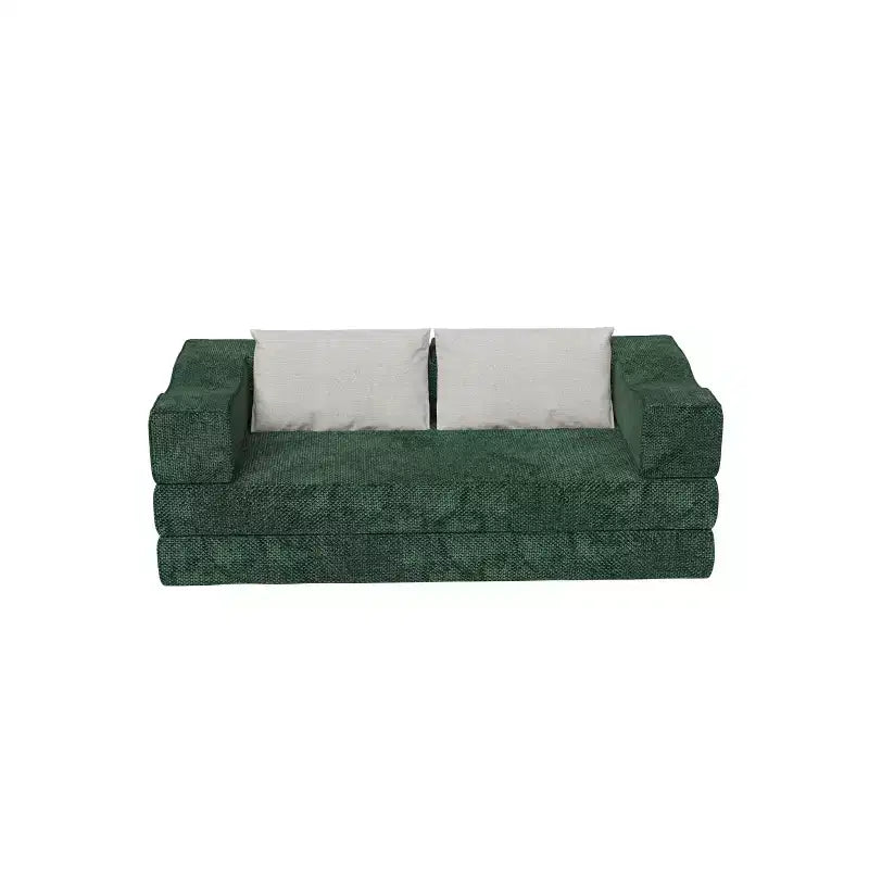 Divano letto convertibile a 3 posti da 203 cm con 2 cuscini, materasso pieghevole king size, tessuto ciniglia