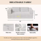 Divano letto convertibile a 3 posti da 203 cm con 2 cuscini, materasso pieghevole king size, tessuto ciniglia
