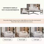 Divano letto convertibile a 3 posti da 203 cm con 2 cuscini, materasso pieghevole king size, tessuto ciniglia