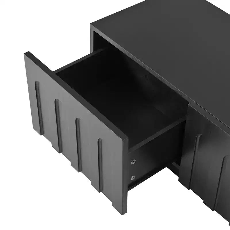 Mobile porta TV ad arco da 80" e tavolino con 4 cassetti, mobile contenitore multifunzionale